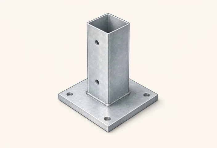 Illustration: Stahlfuß verzinkt L=300 mm Mitte verstärkt
