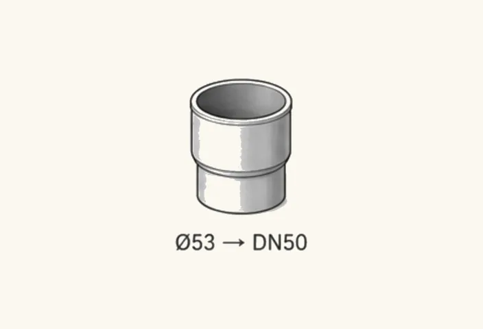 Illustration: Alu-Reduziermuffe Ø 53 mm DN 50
