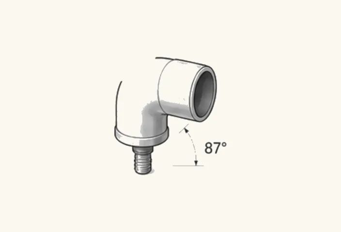 Illustration: Alu-Fallrohrbogen 87 Grad mit Auslauf